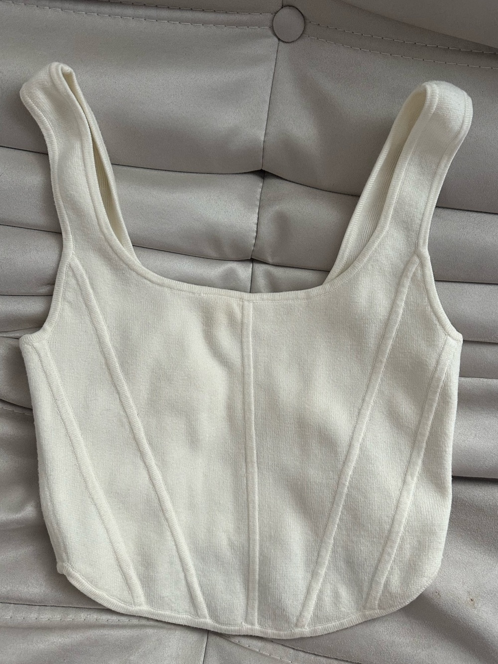 Wilfred Cream Ribbed Tank Top